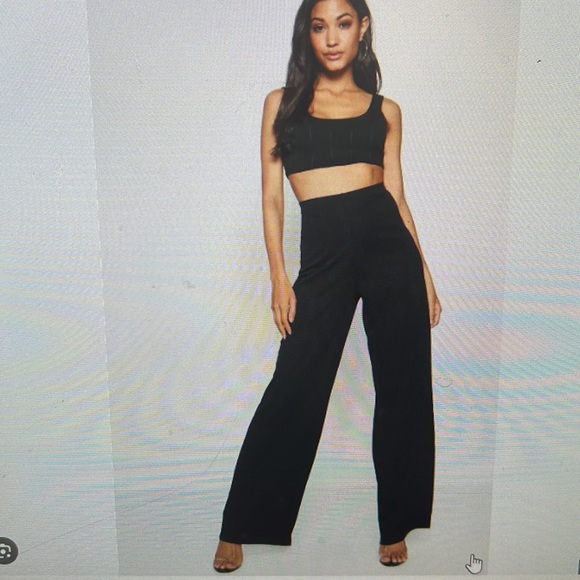 Missquided High Waisted Wide Leg Trouser Pants Size 10 - Picture 1 of 13